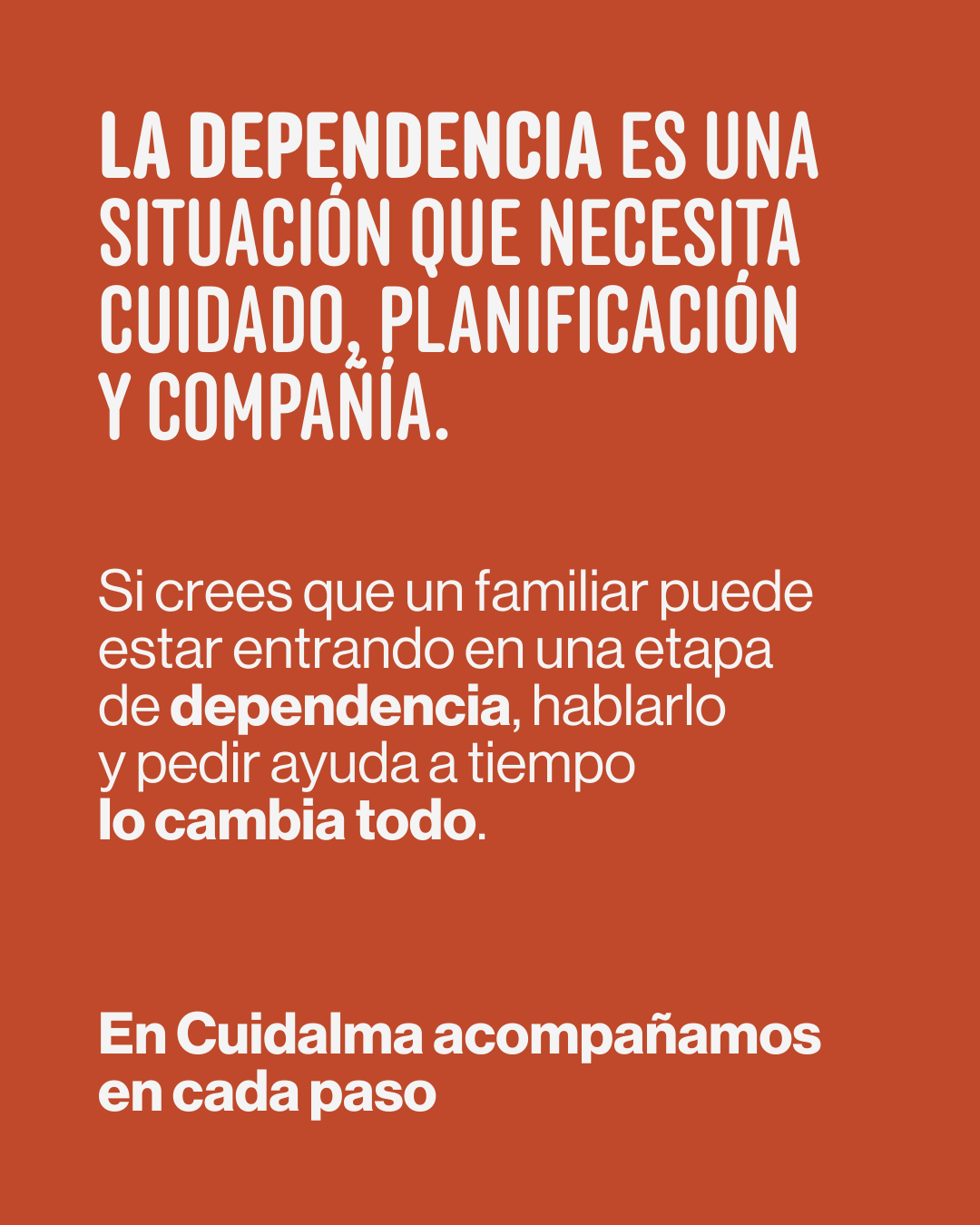 Cuidado con alma para mayores y personas dependientes · Cuidalma